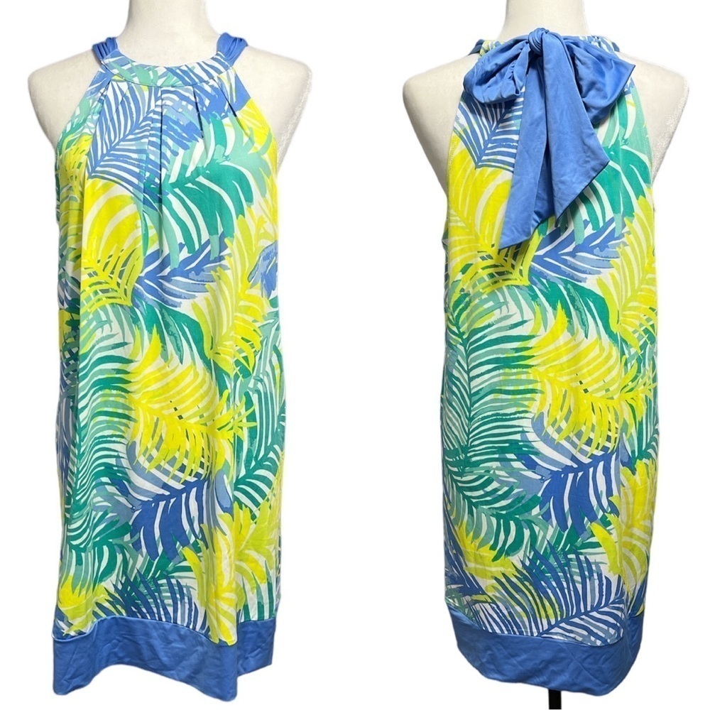 🆕 Mud Pie Natalie Bow Tie Palm Print Dress